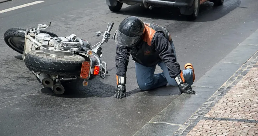 Motorcyclist on the road